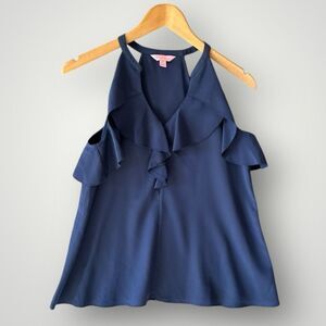 🎉5 for $45  🎉lilly pulitzer Pure Silk Top Blouse Shirt Size XS Blue